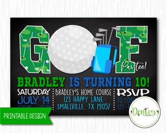 Golf Birthday Invitation, Golfing Invitation, Golfl Party, Golf Invitation, Golf Theme, Sports Invite (GO01)