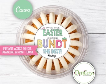 Easter Thank you Tags Easter Bundt Cake Tags Easter Teacher Gift Tags Easter Gift Easter Theme Gift Tags Happy Easter Teacher Bundt Cake