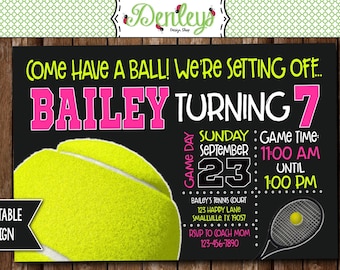 Tennis Invitation Etsy