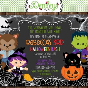Invitation A La Fete Danniversaire Dhalloween Enfants Etsy France Invitation A La Fete Danniversaire Dhalloween Enfants Etsy France