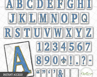 Descarga instantánea de letras de mosaicos de calles de Nueva Orleans, números de mosaicos de calles de Nueva Orleans, letras temáticas de Nueva Orleans, letras de mosaicos de Nueva Orleans y números