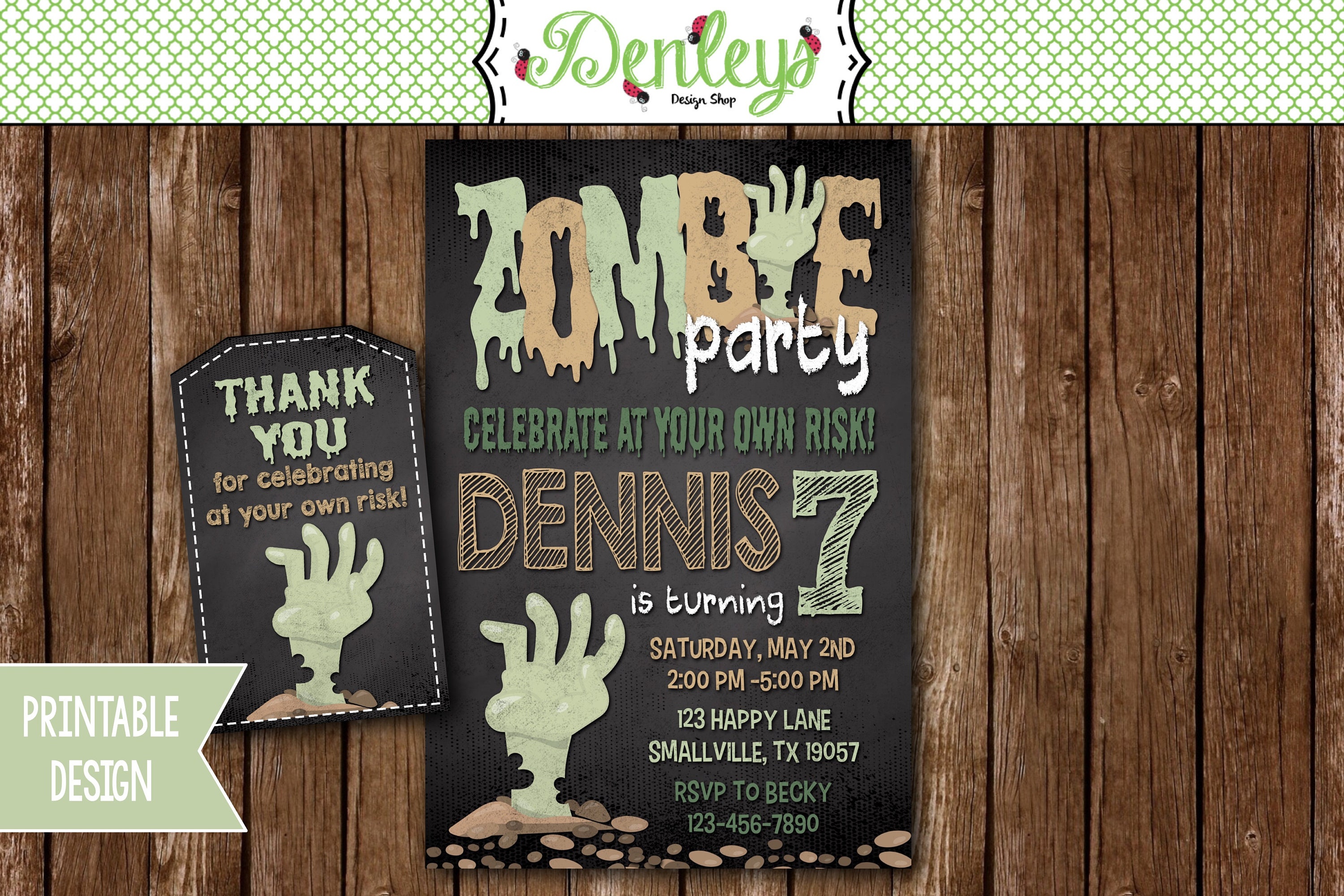 Zombie Invitation Zombie Party Zombies Zombie Theme Party Etsy