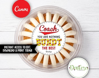 Softball Coach Thank you Tag Softball Coach Bundt Cake Tag Coach Gift Tag Coach Bundt Cake Softball Coach Gift Idea Unique Coach Gift Canva