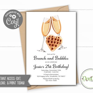 Brunch Invitation Bridal Brunch Breakfast Brunch and Mimosas Invitation Brunch Invite Brunch Birthday Brunch Bridal Shower Baby Shower