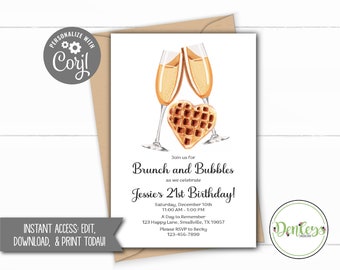 Brunch Invitation Bridal Brunch Breakfast Brunch and Mimosas Invitation Brunch Invite Brunch Birthday Brunch Bridal Shower Baby Shower