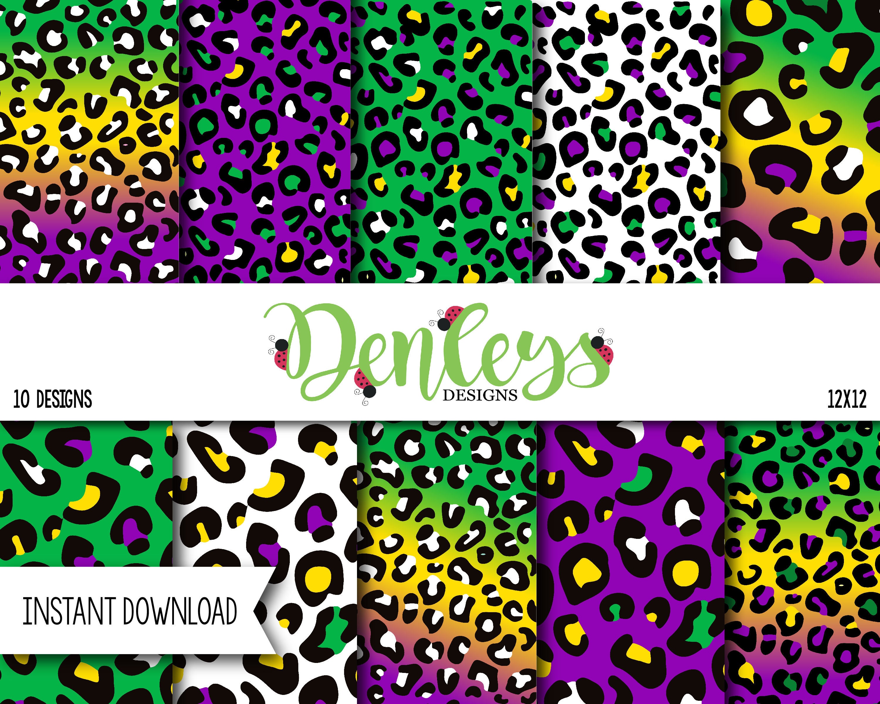 mardi gras leopard leggings