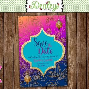 Moroccan Save the Date Invitation, Arabian Nights Save the Date, Save the Date for Wedding, Party and More (MC04)