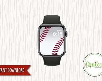 INSTANT DOWNLOAD: Baseball Watch Face, Baseball Laces, JPEG, Baseball Wallpaper, Apple Watch Face, Background, Baseball Theme (AW12)