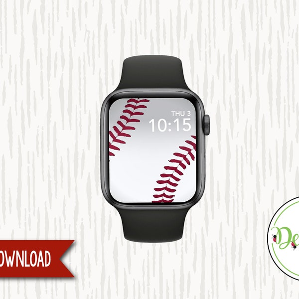 INSTANT DOWNLOAD: Baseball Watch Face, Baseball Laces, JPEG, Baseball Wallpaper, Apple Watch Face, Background, Baseball Theme (AW12)