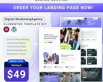 WordPress Elementor Landing Page Design Service | Figma, PSD Conversion (Mobile Friendly, SEO Optimized)