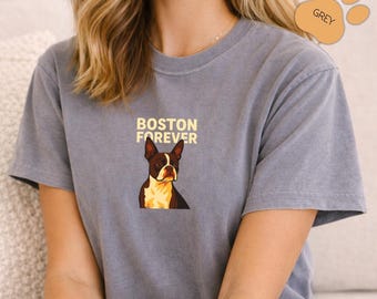 Boston Terrier Comfort Colors T-Shirt, Dog Mom/ Dad Gift