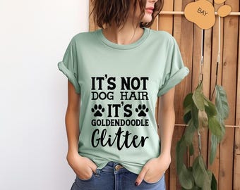 Goldendoodle Glitter Comfort Colors Tee, Funny Dog Mom T-Shirt