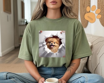 Pomeranian Graphic Tee, Comfort Colors Dog Shirt, Dog Lover Gift