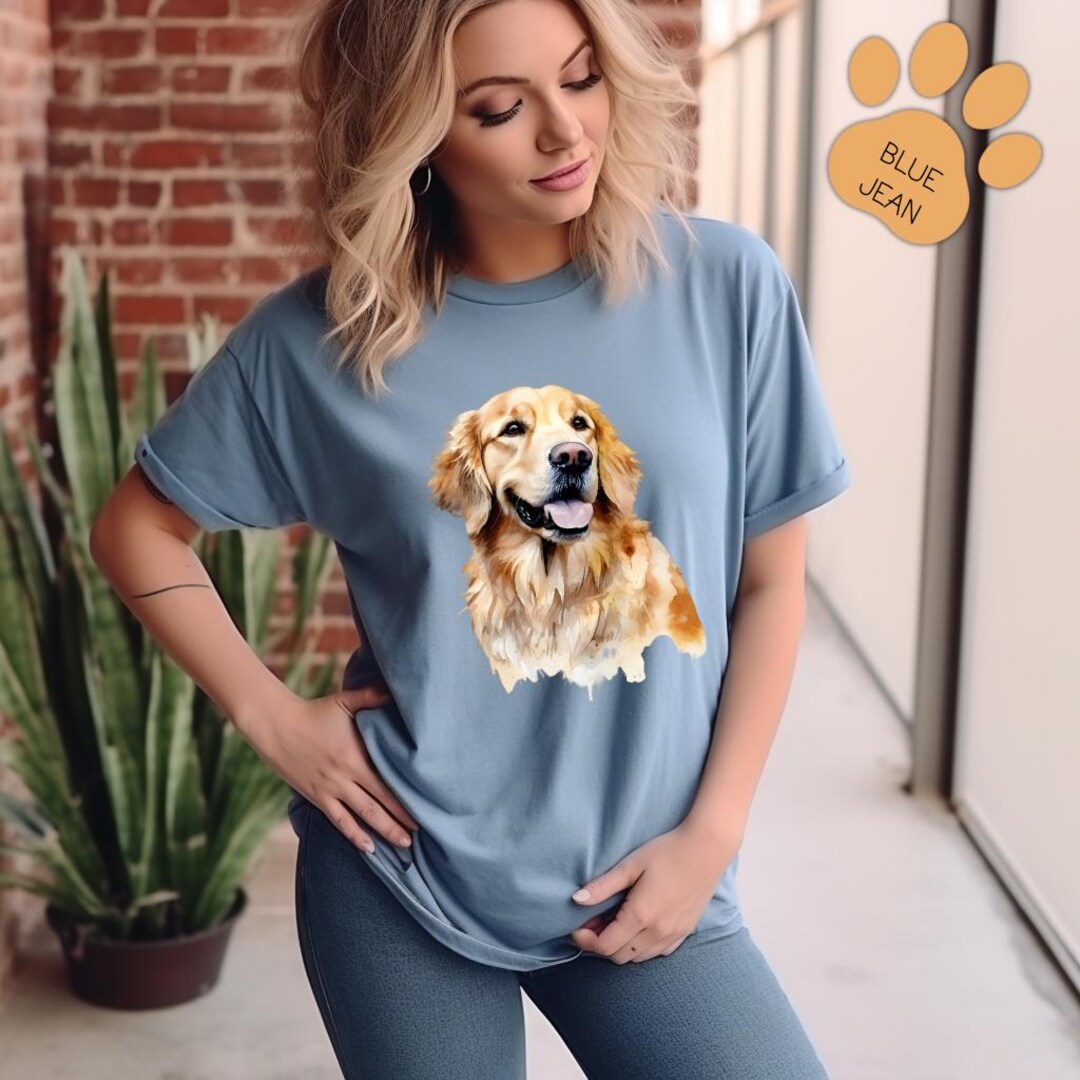 Watercolor Golden Retriever Shirt, Comfort Colors Dog Lover Tee - Etsy