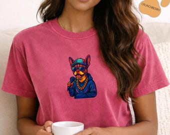Rusty the Rapper Dog, Boston Terrier Tee-Shirt, Comfort Colors Tee