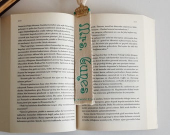Personalized Embroidered Bookmark: Cotton Tiara Tassel Bookmark