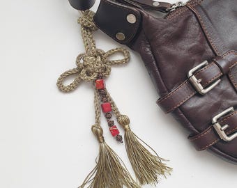 Amuleto Norigae / Accesorio para bolso con nudo coreano hecho a mano, adorno para cinturón con borla