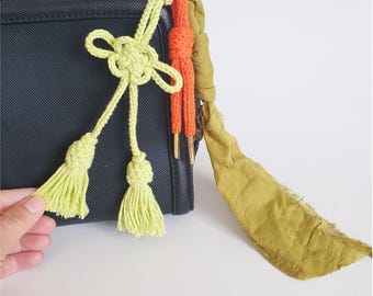 Pistachio Green Korean Knot Bag Charm, Tassel Tassel Accessory, K-pop Inspired Gift