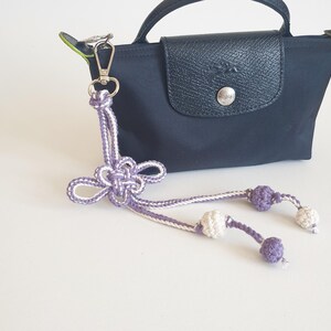 Handmade Korean inspired bag accessory with crochet bead accents