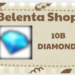 Può includere: Immagine con il testo "Belenta Shop" e "10B DIAMONDS". L'immagine presenta un diamante azzurro all'interno di un quadrato nero, su uno sfondo beige con elementi decorativi.