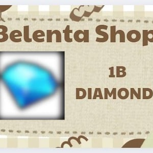 May include: An image with the text "Belenta Shop" and "1B DIAMONDS". The image features a blue diamond shape inside a square frame, set against a beige background with decorative elements.
