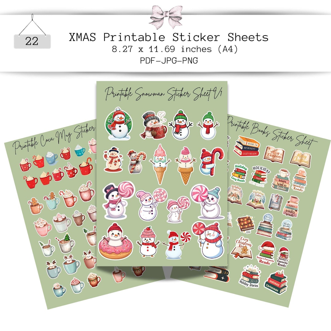 Printable Christmas Sticker Sheets | 500+ Holiday Planner Stickers ...