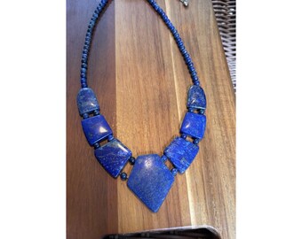 Collar de lapislázuli de plata de ley 925 con hallazgos de la mina DTR de Jay King
