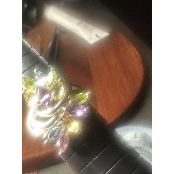Beautiful/Colorful Multi Stone Ring. Size 7 Stamp… - image 6
