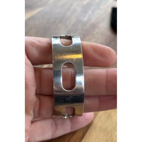 Solid Sterling Silver Hinged Bangle Bracelet 72.2… - image 13