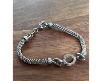 Sterlingzilveren mesh-armband 6,75" Italië 9,7 gram