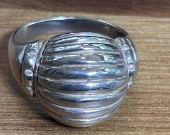Pierścionek z kopułą w stylu vintage modernistycznym ze srebra próby 925, rozmiar 6,5