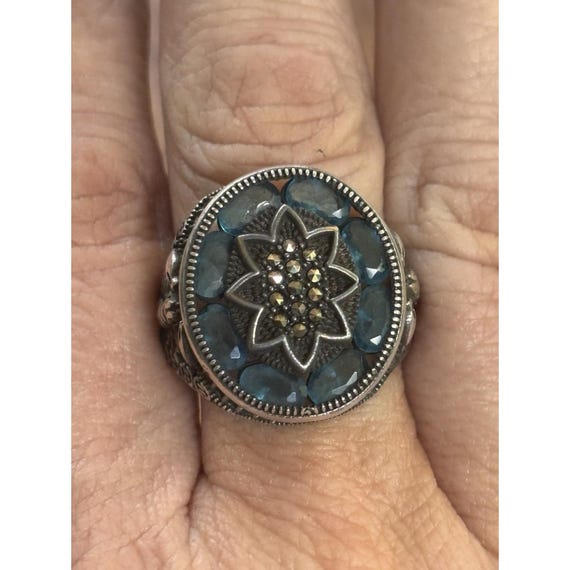 Scorpion Design 925 Sterling Silver Blue Stone Turkish Mens Ring Size 12 View 6