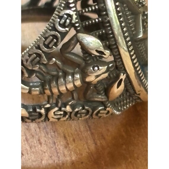 Scorpion Design 925 Sterling Silver Blue Stone Turkish Mens Ring Size 12 View 3