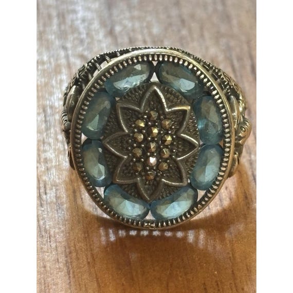 Scorpion Design 925 Sterling Silver Blue Stone Turkish Mens Ring Size 12