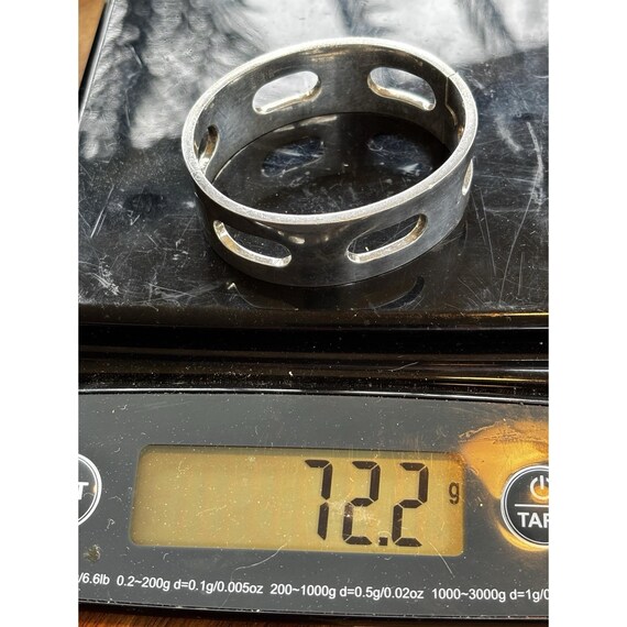 Solid Sterling Silver Hinged Bangle Bracelet 72.2… - image 5