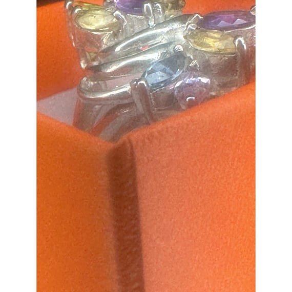 Beautiful/Colorful Multi Stone Ring. Size 7 Stamp… - image 3
