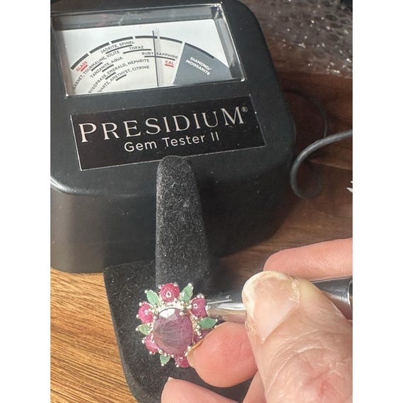 925 Sterling Silver Ring Ruby Emerald Natural Gem… - image 10