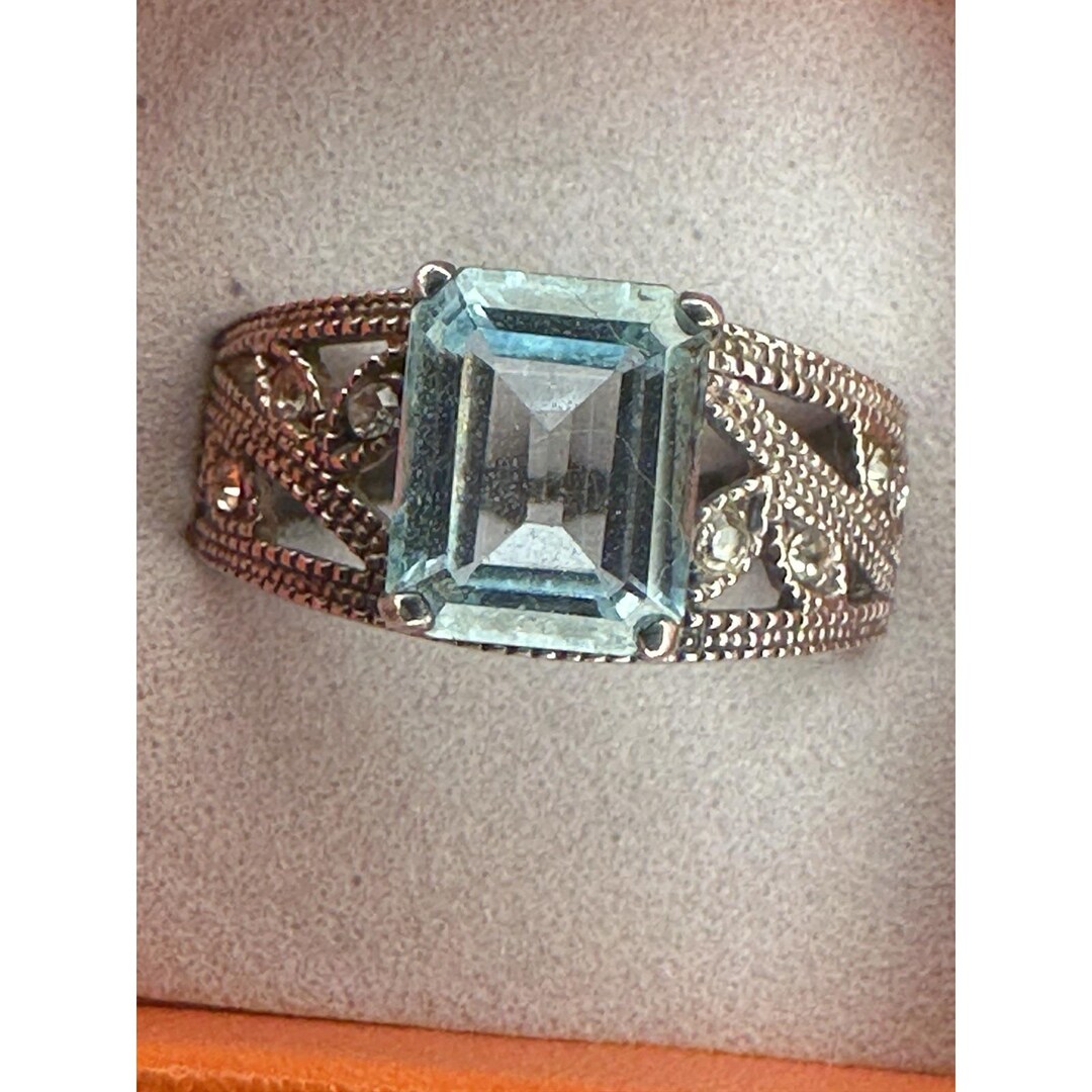 RJ Avon Sterling Silver Blue Topaz Ring Size 9.5 - Etsy Australia