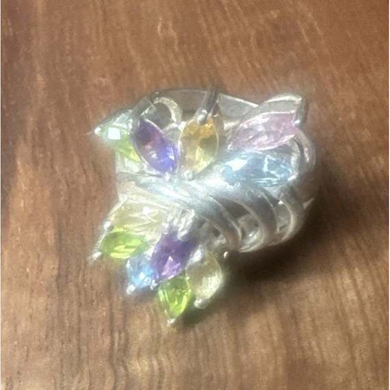 Beautiful/Colorful Multi Stone Ring. Size 7 Stamp… - image 1