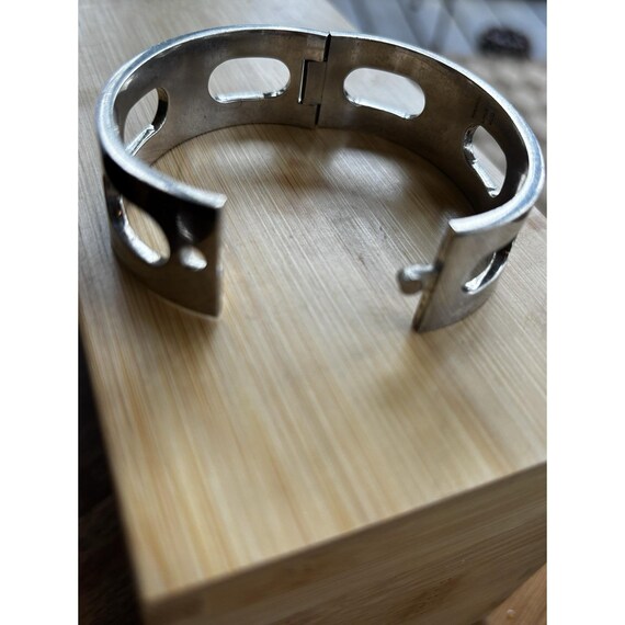 Solid Sterling Silver Hinged Bangle Bracelet 72.2… - image 3