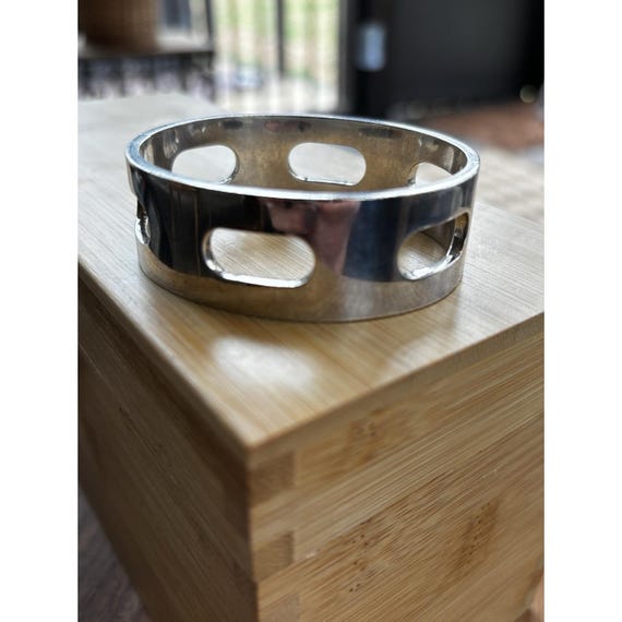 Solid Sterling Silver Hinged Bangle Bracelet 72.2… - image 7