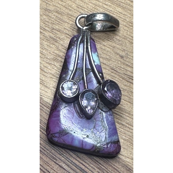 Purple Stone Amethyst Sterling Silver Pendant