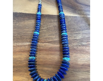 Jay King DRT Lapis Lazuli & Turquoise Graduating Disc 18" Inch Adj Necklace