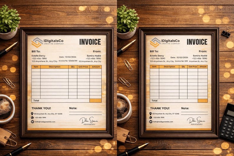 Small Business Invoice Template, Editable Canva PDF & Word Invoice ...