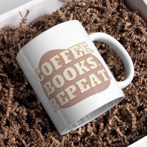 Taza de cerámica Coffee Books Repeat / 325 ml