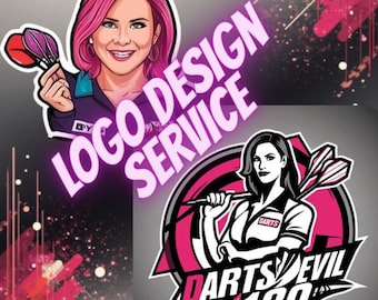 Servicio de diseño de logotipos de dardos personalizados (pegatinas también disponibles por separado)