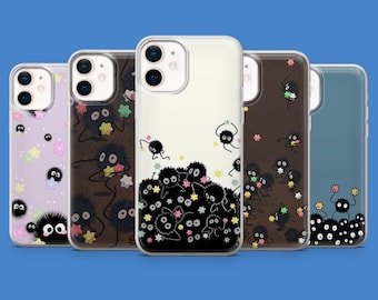 Funda de teléfono Soot Sprite de Studio Ghibli para iPhone 17 Pro, 16, 15, 14, 13, 12, Samsung S26, S25, S24, S23, A56, Pixel 10A, 10Pro, 9A