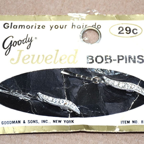 vintage Goody 1950s rhinestone bobbie pins
