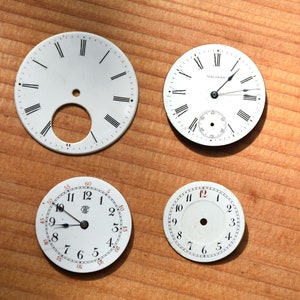Waltham Watch Company 4 vintage porcelain watch faces