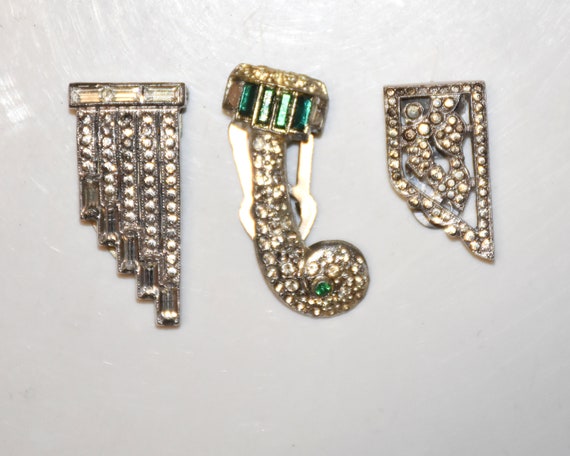 Lot of 3 vintage dress clips - image 5